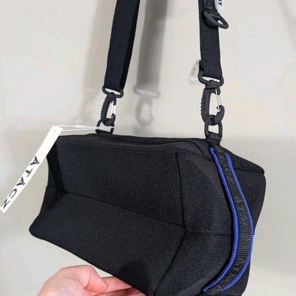 New Atacz Cube With Utility Strap Knit Crossbody Bag - Black - Picture 2 of 16